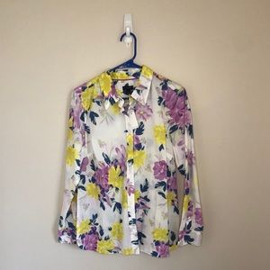 Talbots Floral Borton Down Top